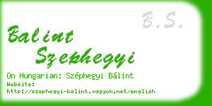 balint szephegyi business card