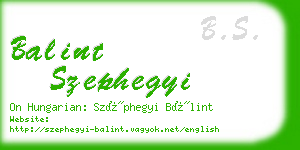 balint szephegyi business card